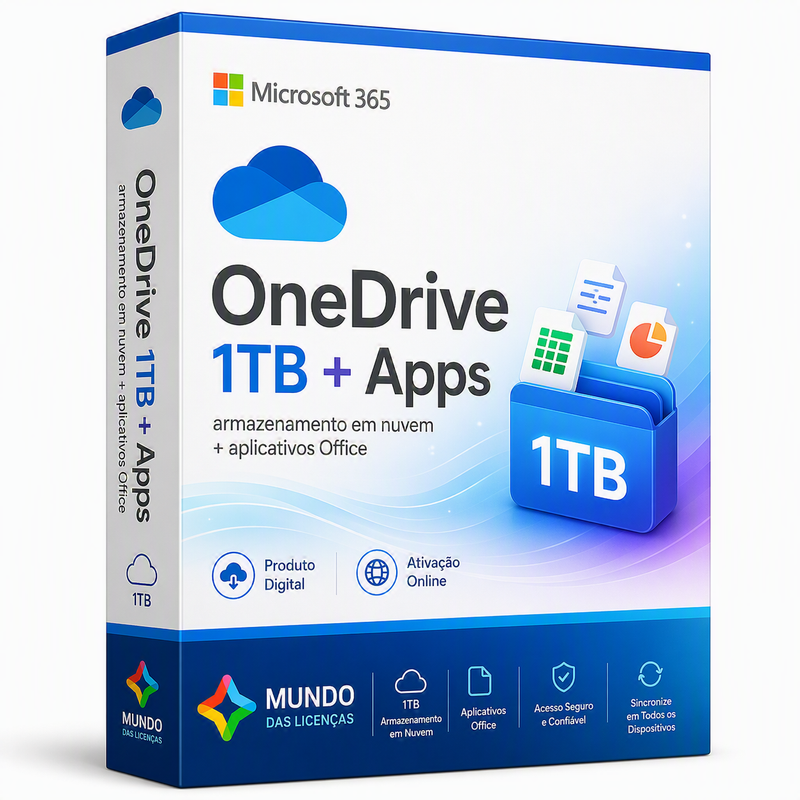 OneDrive 1 TB | Até 5 Dispositivos | Licença Digital ESD